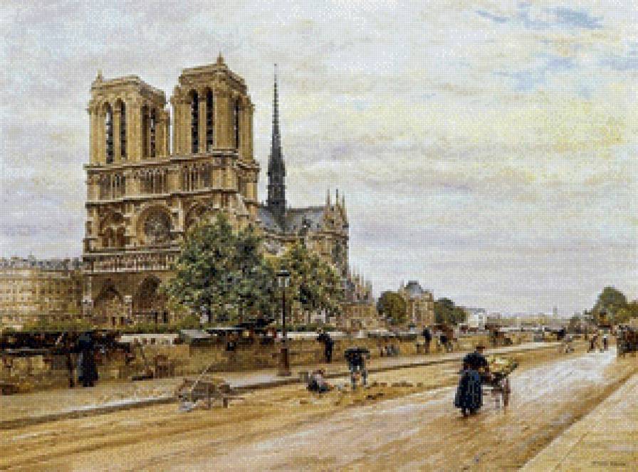 Нотр дам де пари - архитектура, париж, собор, город, пейзаж - предпросмотр