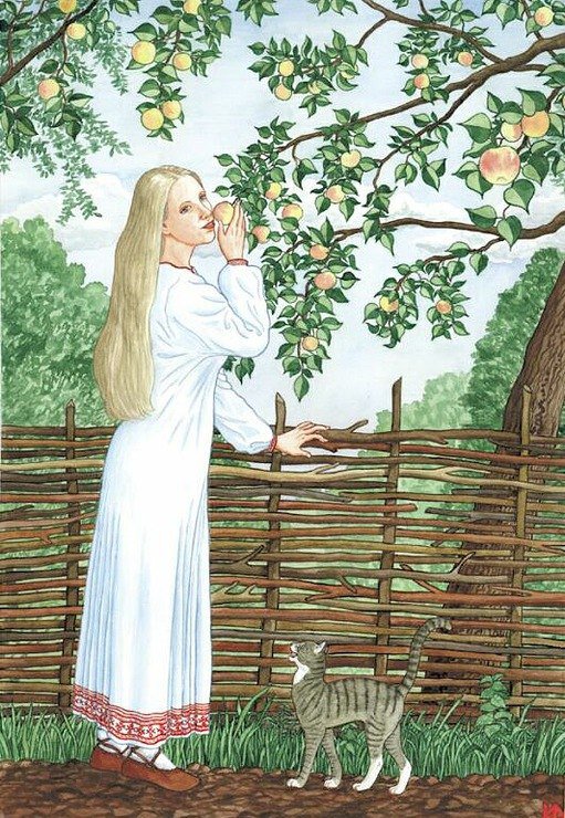 Женщина с яблоками .Николай Фомин - живопись, женщина, николай фомин - оригинал