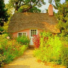 Схема вышивки «домик в цвету»