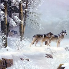 Схема вышивки «волки»