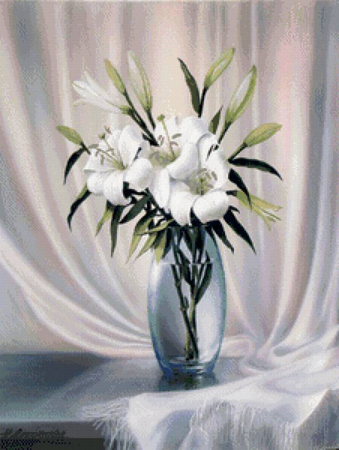 букет белых лилий - цветы, лилии, букет - предпросмотр