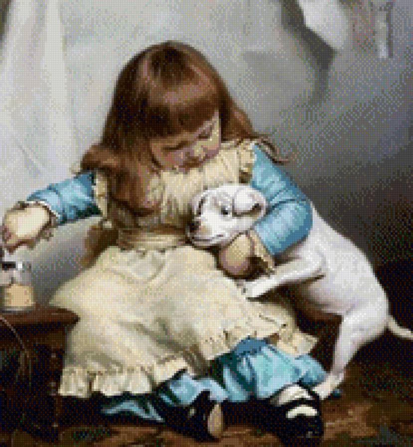 завтрак - щенок, ребенок - предпросмотр