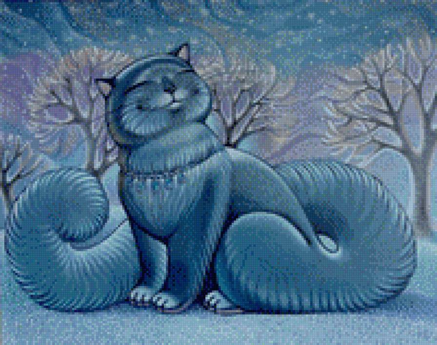 Зимний кот - сказка, животные, кот, кошка - предпросмотр