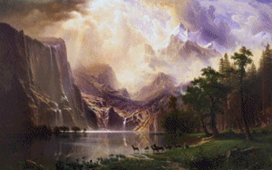 олени в горах - горы, пейзаж - предпросмотр