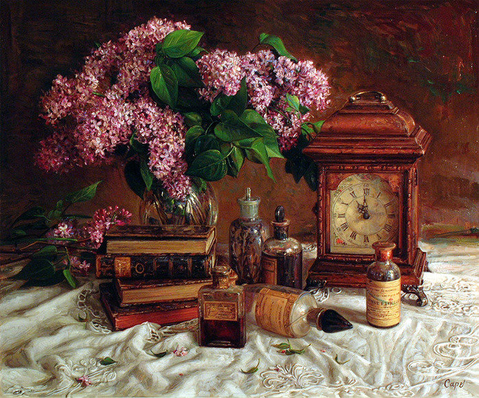 Натюрморт с часами. - оригинал