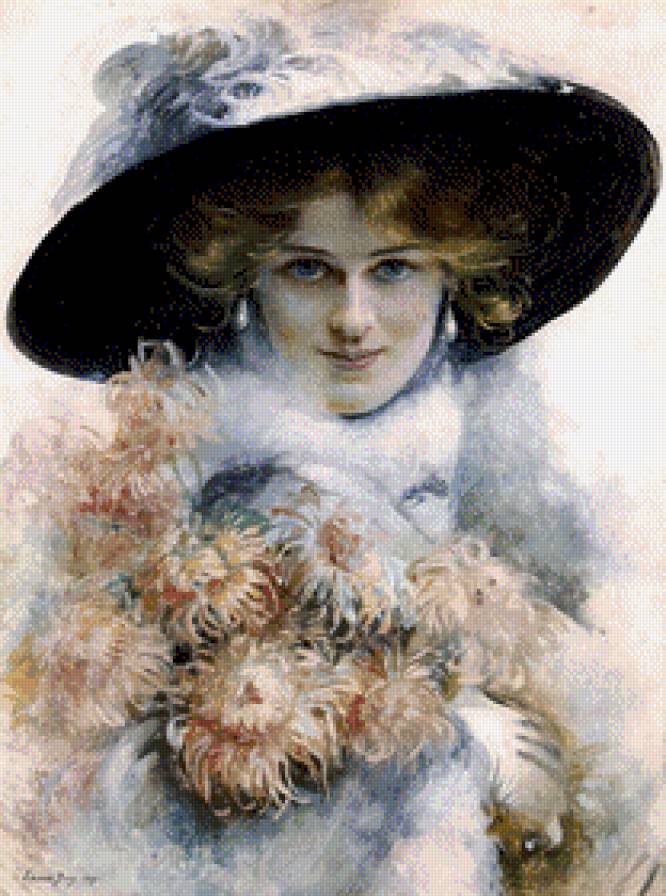 девушка  в шляпе - девушка - предпросмотр