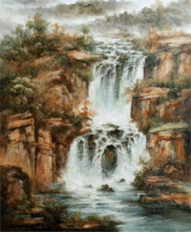 водопад - пейзаж - предпросмотр