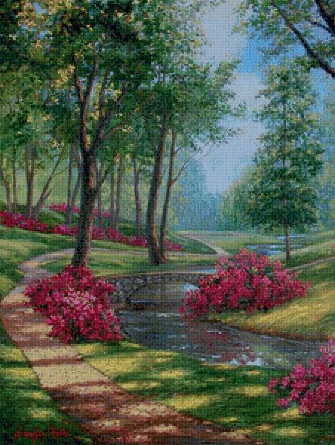 Дорожка в парке - парк, пейзаж - предпросмотр