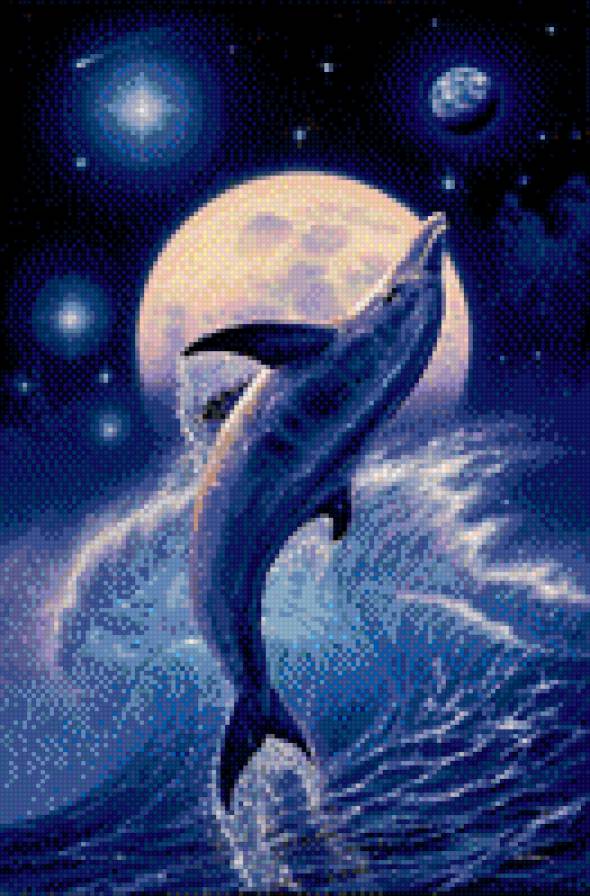 дельфин - море луна дельфин - предпросмотр