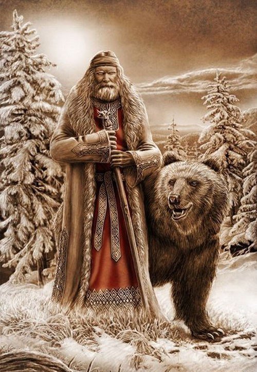 Старец с медведем - люди, медведь - оригинал