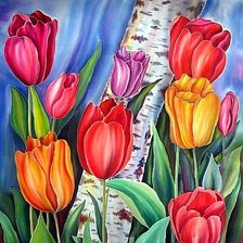 Схема вышивки «Весенние цветы»