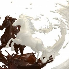 Схема вышивки «Молочная и шоколадная лошадки»