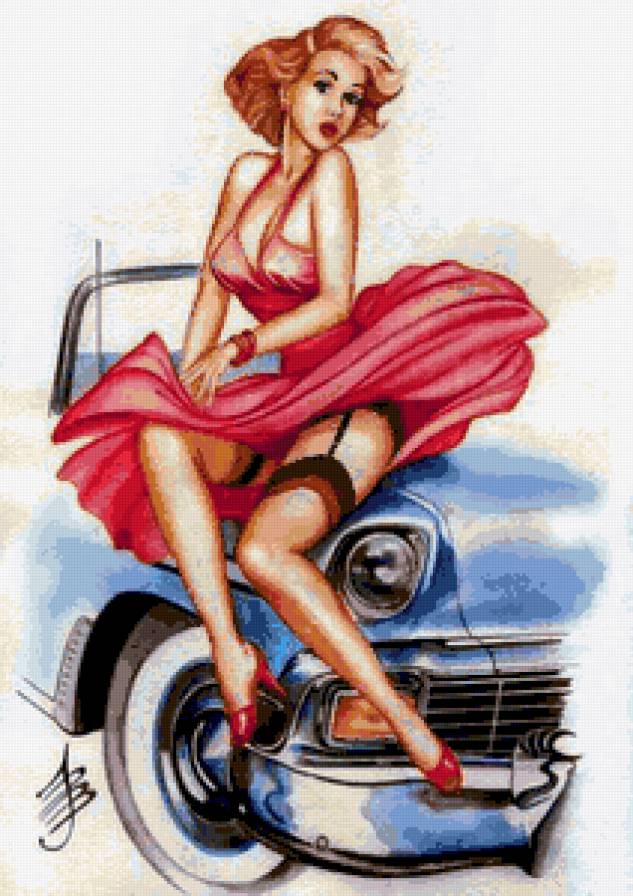 ретро прелестница - девушка, ретро - предпросмотр