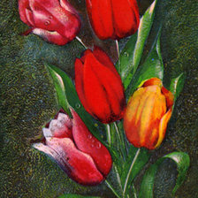 Схема вышивки «тюльпаны»