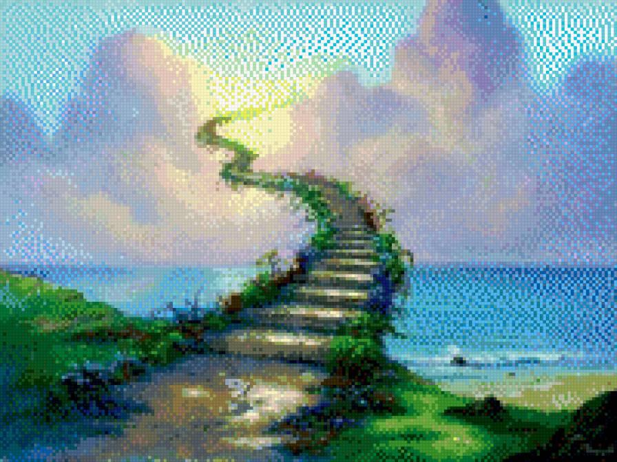лестница к мечте - пейзаж, природа, лестница, фэнтези, сказка - предпросмотр
