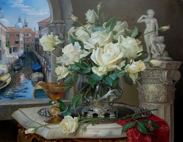 Букет роз - натюрморт, роза, цветы - оригинал