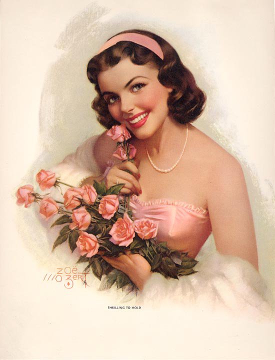 Девушка с розами - оригинал