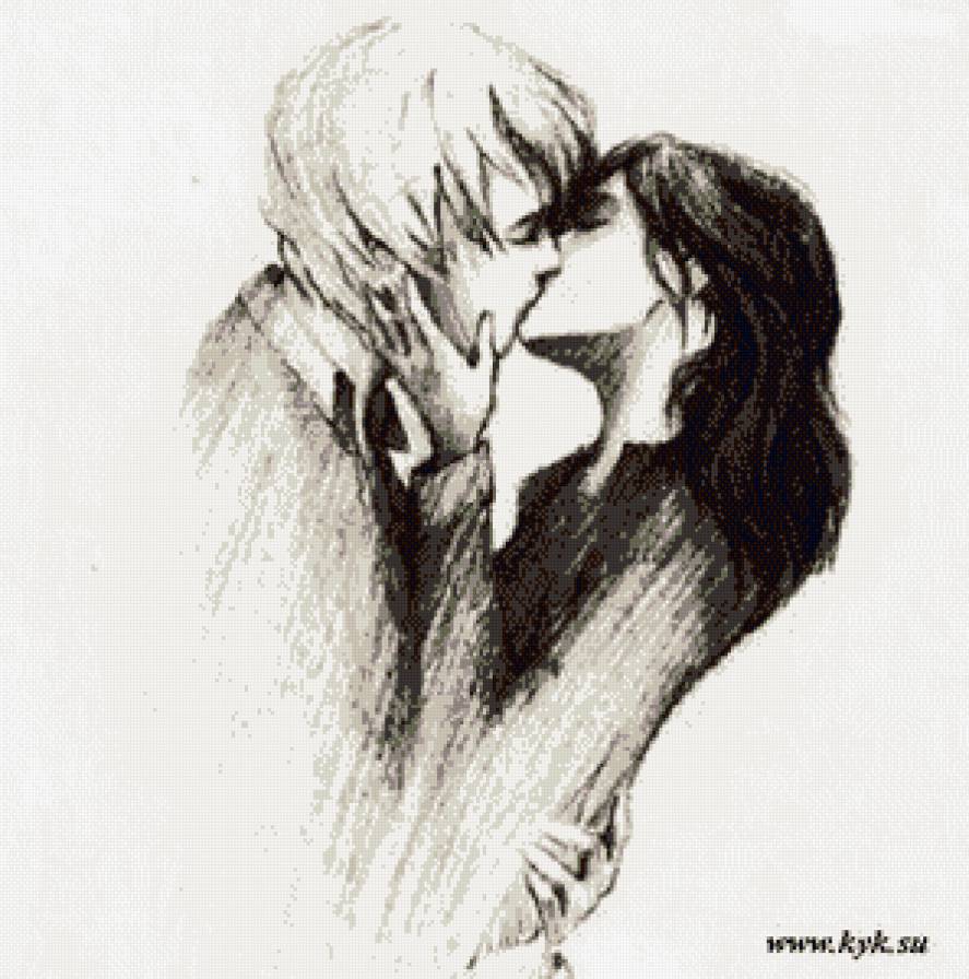 Поцелуй - девушка, парень, поцелуй, любовь - предпросмотр