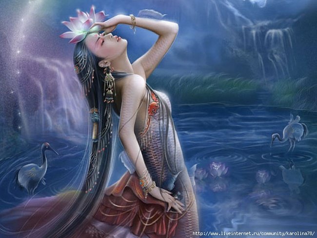 девушка с лотосом - девушка - оригинал