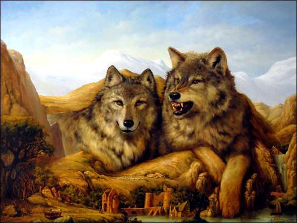 Волки - волк, животные - оригинал