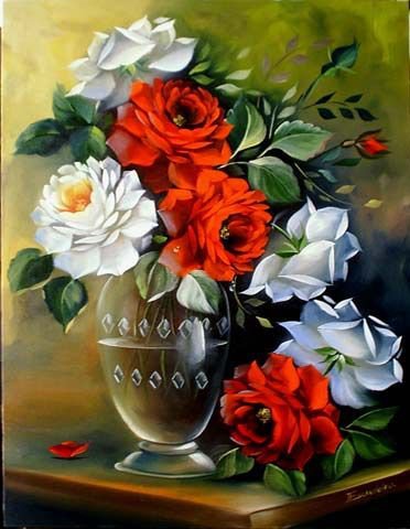 розыв вазе - розы, натюрморт, цветы - оригинал
