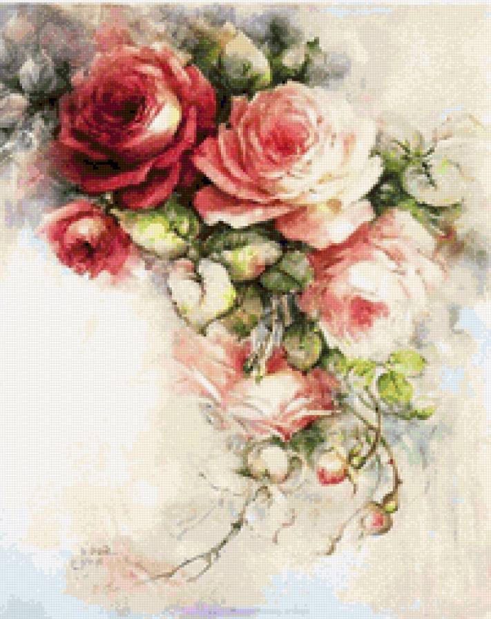 Розы Букет - розы, цветы, природа, лето - предпросмотр