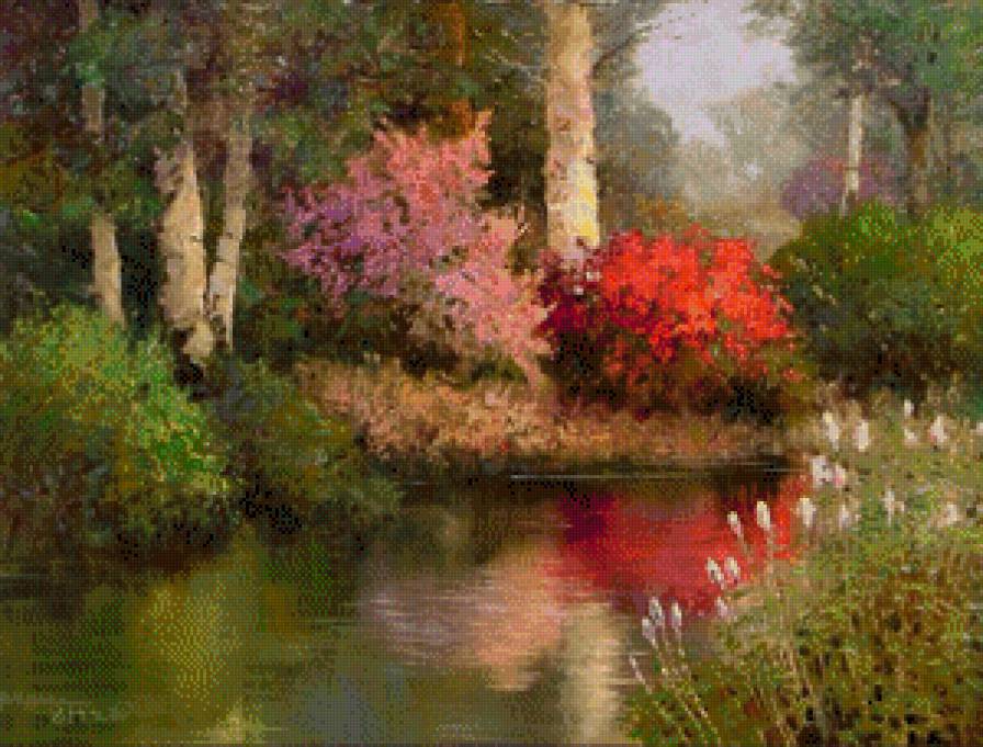 летний парк - пейзаж - предпросмотр