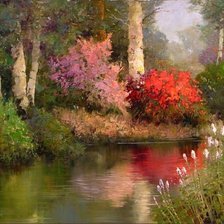 Оригинал схемы вышивки «летний парк» (№608402)