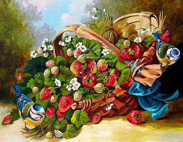 Земляника - земляника, синички, ягоды - оригинал