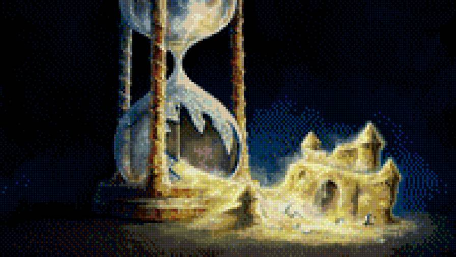 Песочные часы - песок, часы, город, стекло, замок - предпросмотр