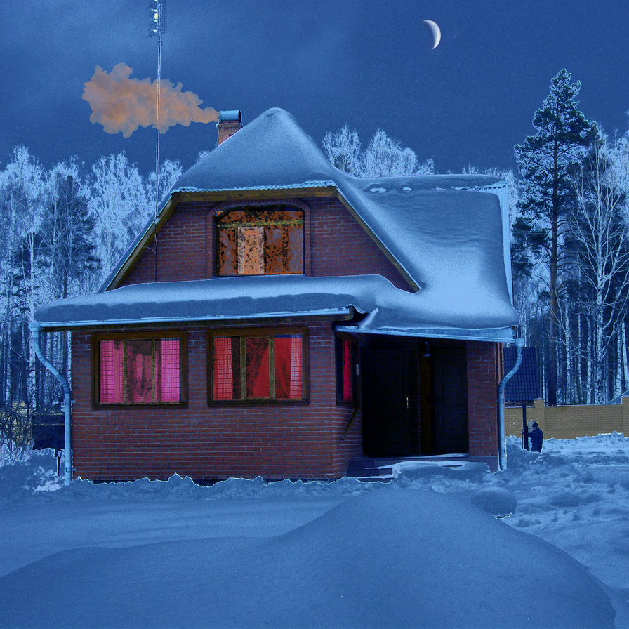 Дом в снегу - дом, зима - оригинал