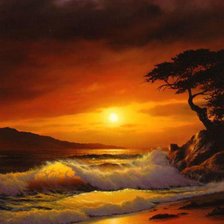 Схема вышивки «закат на море»