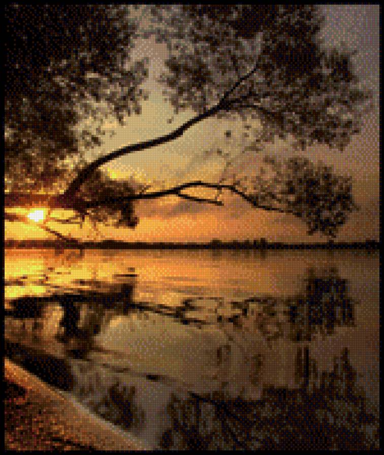 закат у реки - закат у реки - предпросмотр