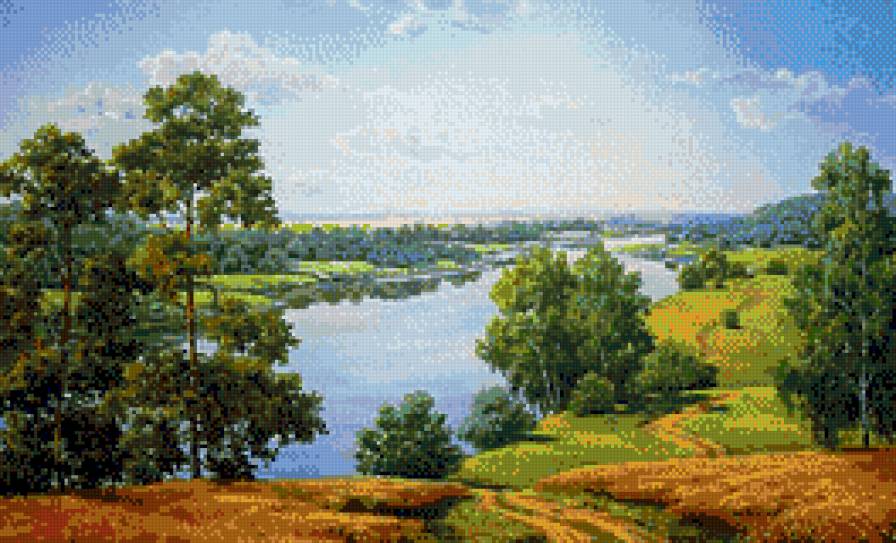 Над рекой - лето, пейзаж, река - предпросмотр