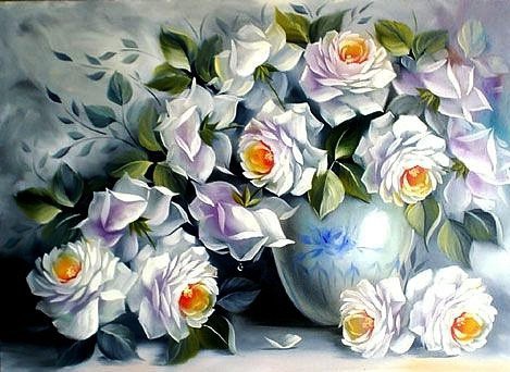белые розы - розы, цветы, букет - оригинал