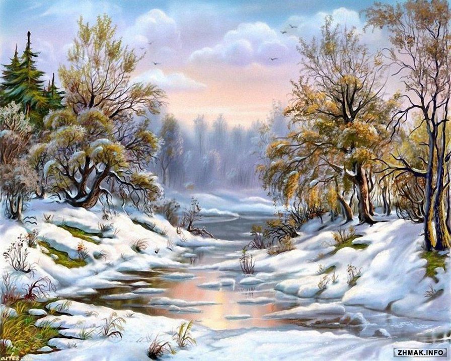Пейзаж - зима, снег - оригинал