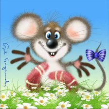 Схема вышивки «мультяшная крыска»