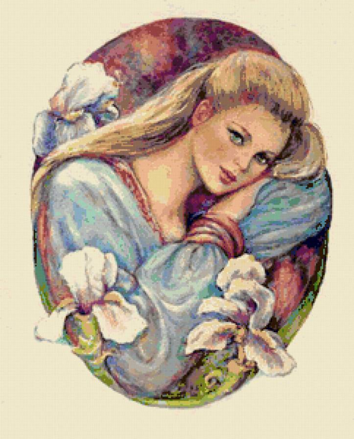 портрет - портрет, девушка, цветы - предпросмотр