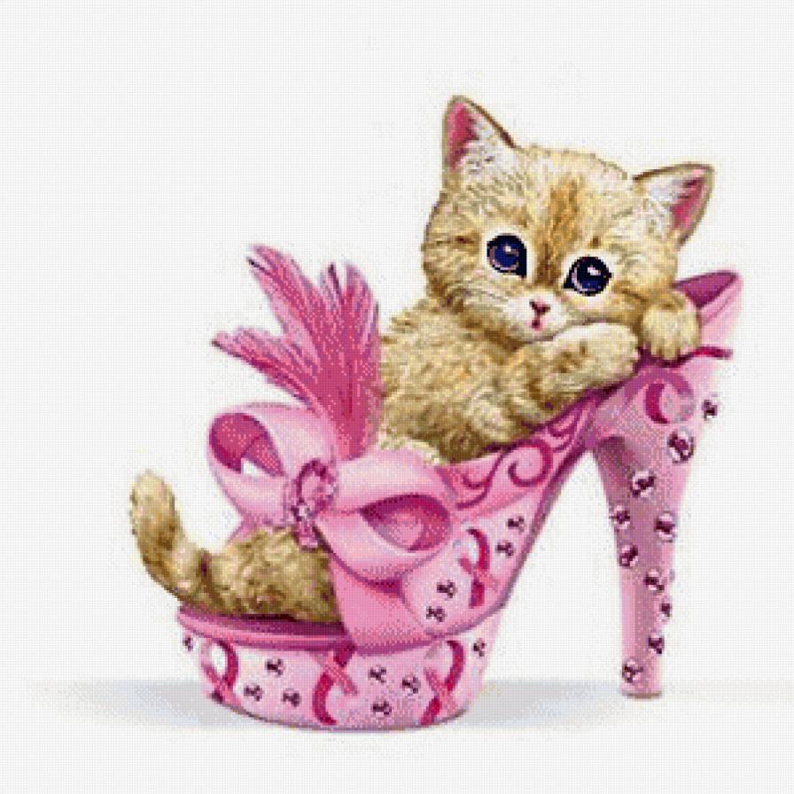 котенок и туфли - котенок, туфли - предпросмотр