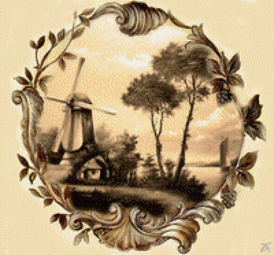 мельница - монохром - предпросмотр