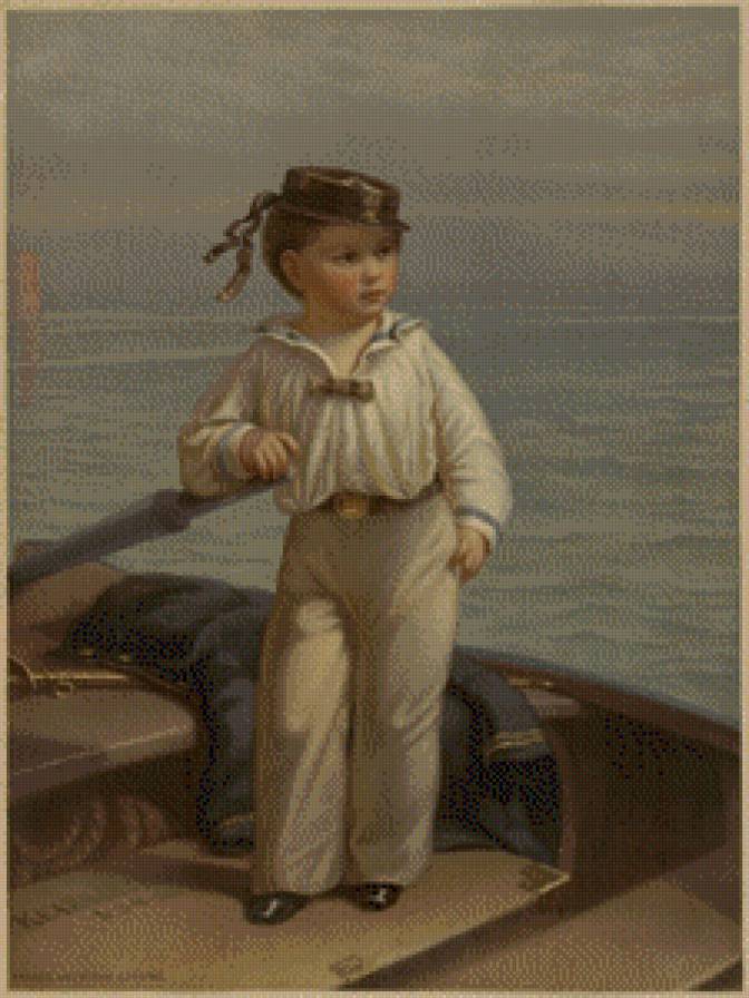 Маленький капитан - живопись, мальчик, дети, портрет - предпросмотр