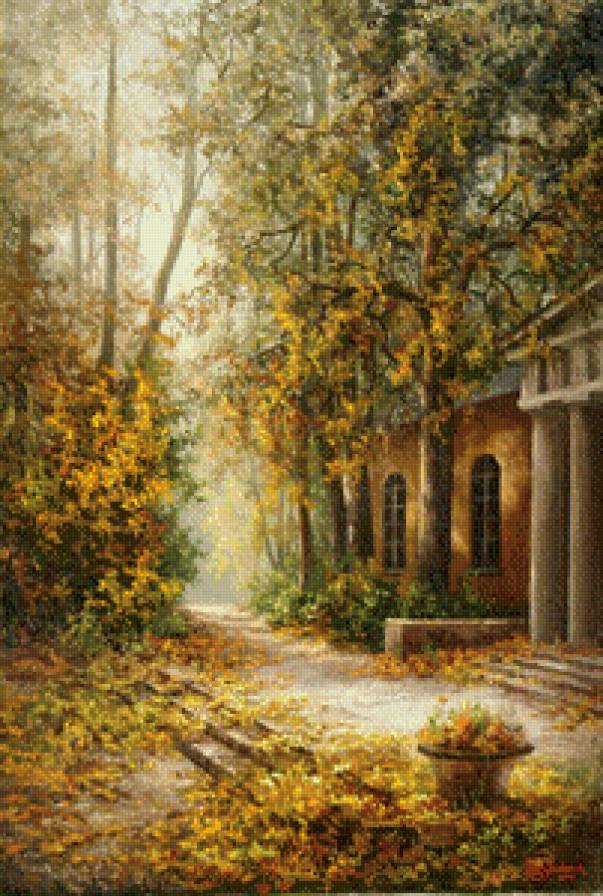 Старая усадьба - природа, усадьба, картина, бурмагин - предпросмотр