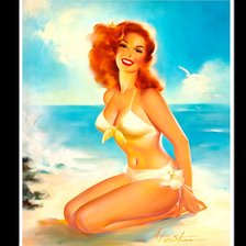 Схема вышивки «Pin up en la playa»