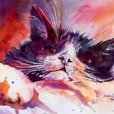 Оригинал схемы вышивки «кошка, живопись, животные» (№611575)