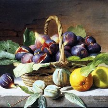 Оригинал схемы вышивки «картина, натюрморт, инжир, лимон» (№611576)