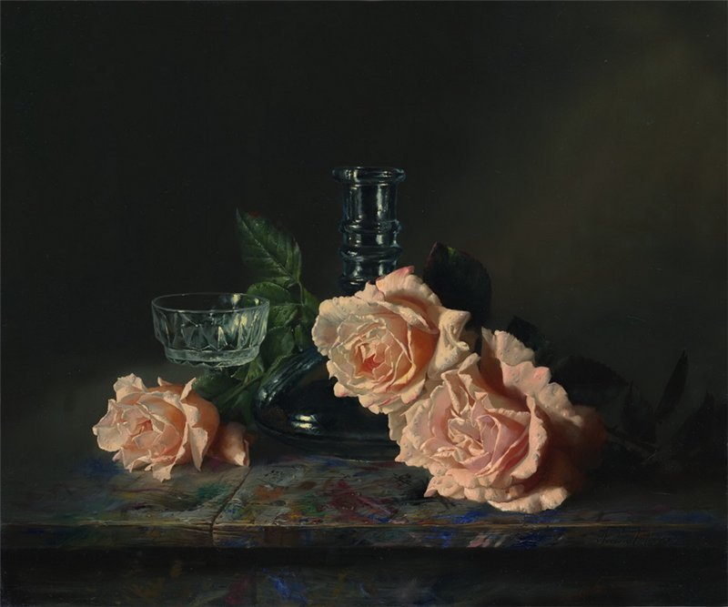 Aleksej Antonow - roze w malarstwie - оригинал