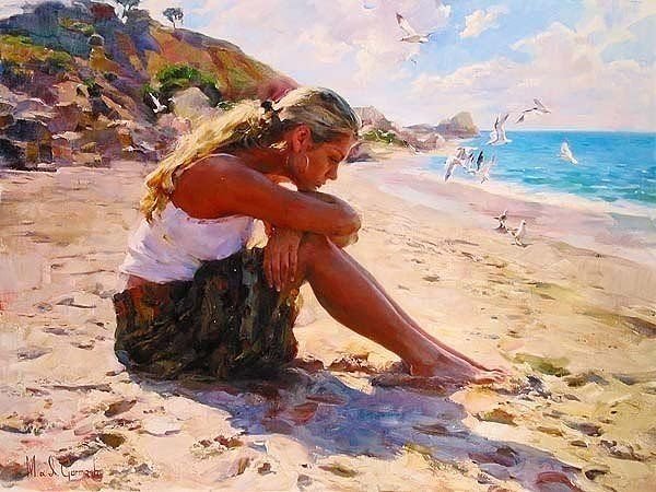 На берегу - море, девушка, лето - оригинал