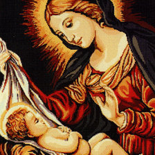Оригинал схемы вышивки «Мария с младенцем» (№611852)