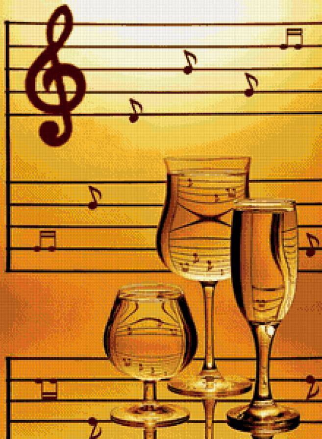 вкус музыки - музыка, ноты.фужер, вкус - предпросмотр