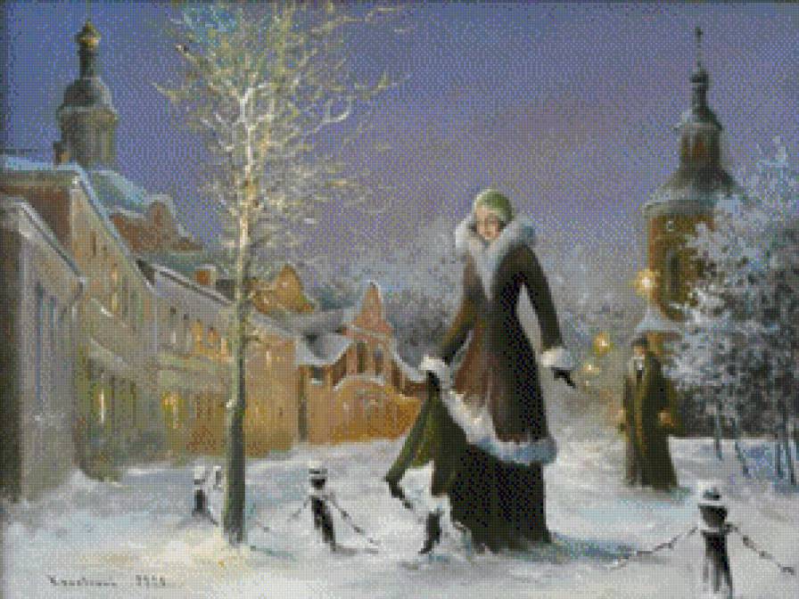 ночная прогулка - городской пейзаж - предпросмотр